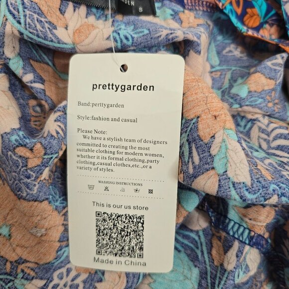 NWT PrettyGarden Blue Red Floral Wrap Boho Gypsy Maxi Dress - Picture 12 of 13